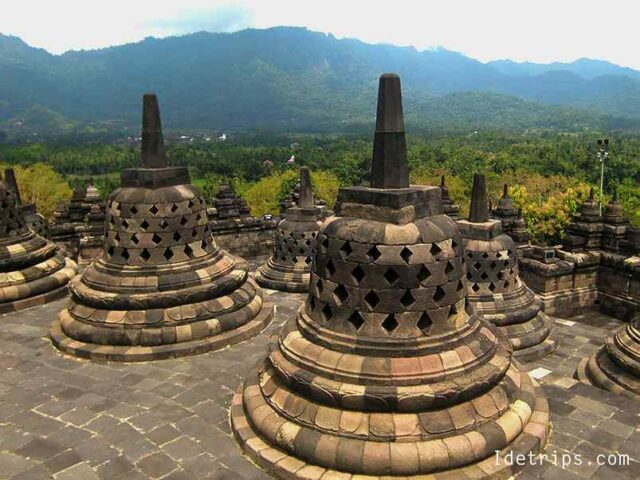 Stupa at the highest point of the temple