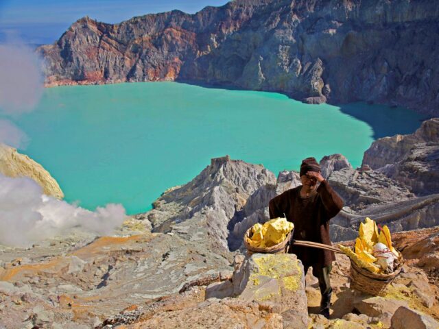 Ijen Crater Sulfur Miner