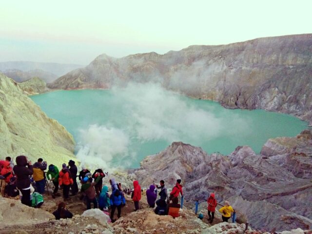 Tourists at Ijen Crater