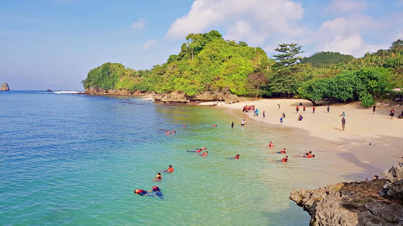 Snorkeling and swimming at the beach