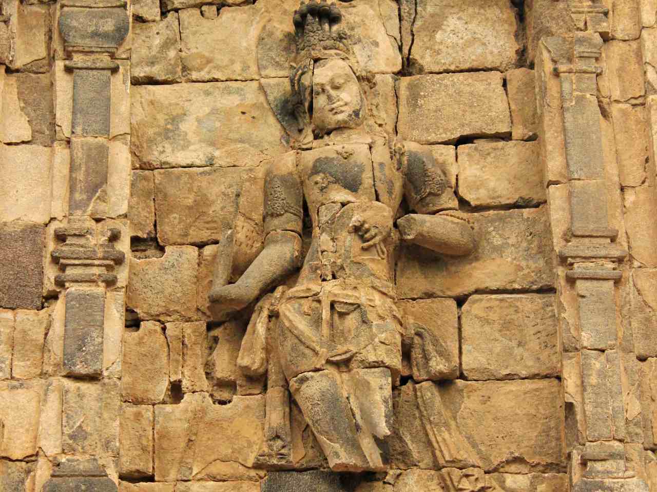 sculpture in the temple wall