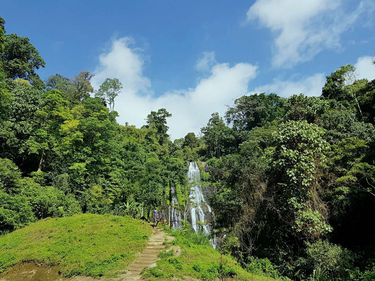 lush greenery banyumala waterfall offers