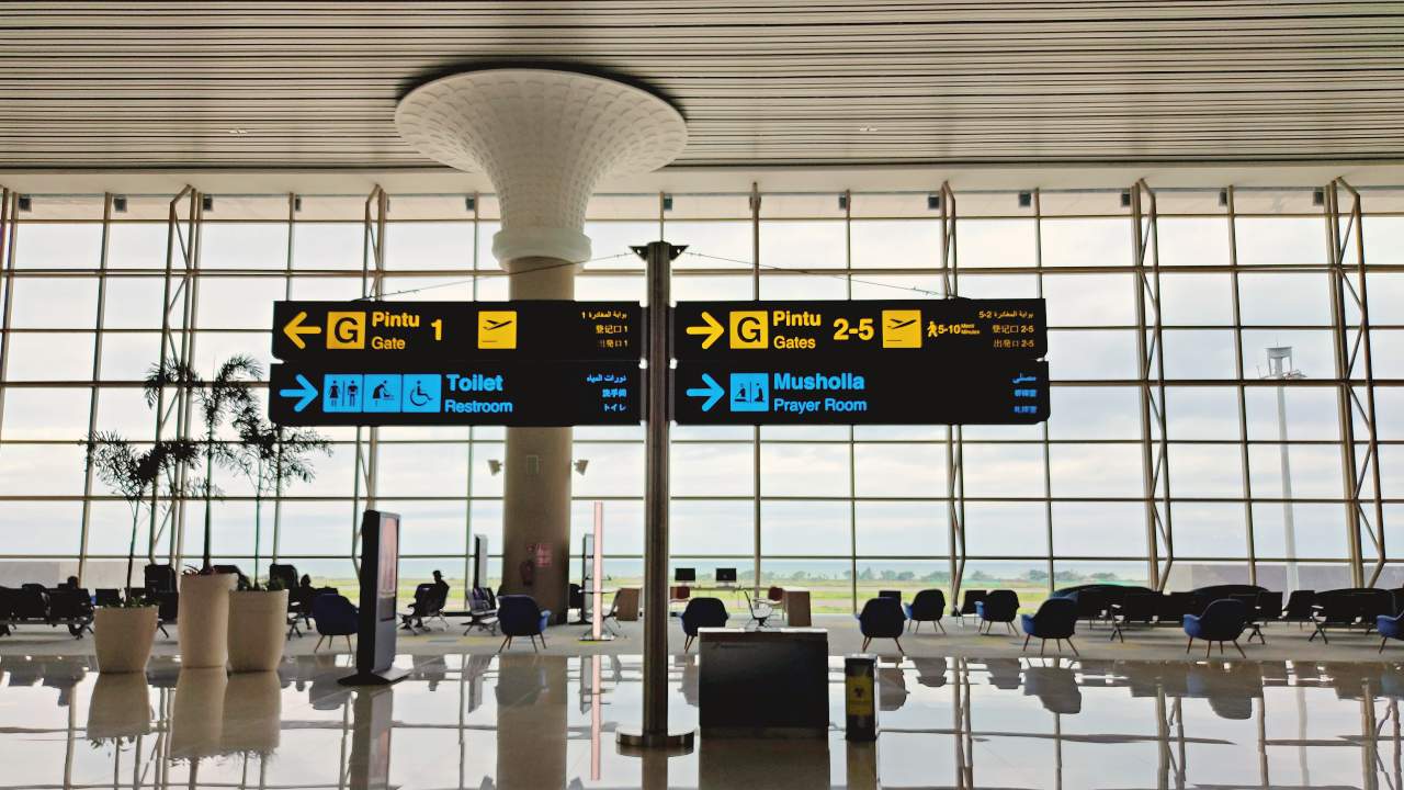 yogyakarta international airport sign board 
