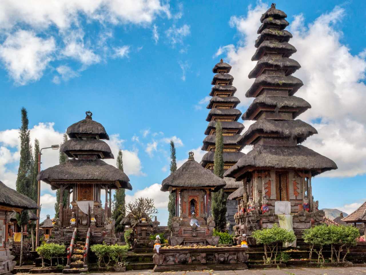 Besakih temple on sunny day