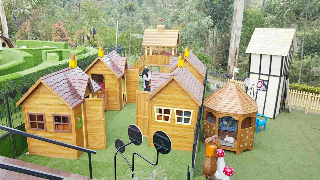 rabbit house and children playground 