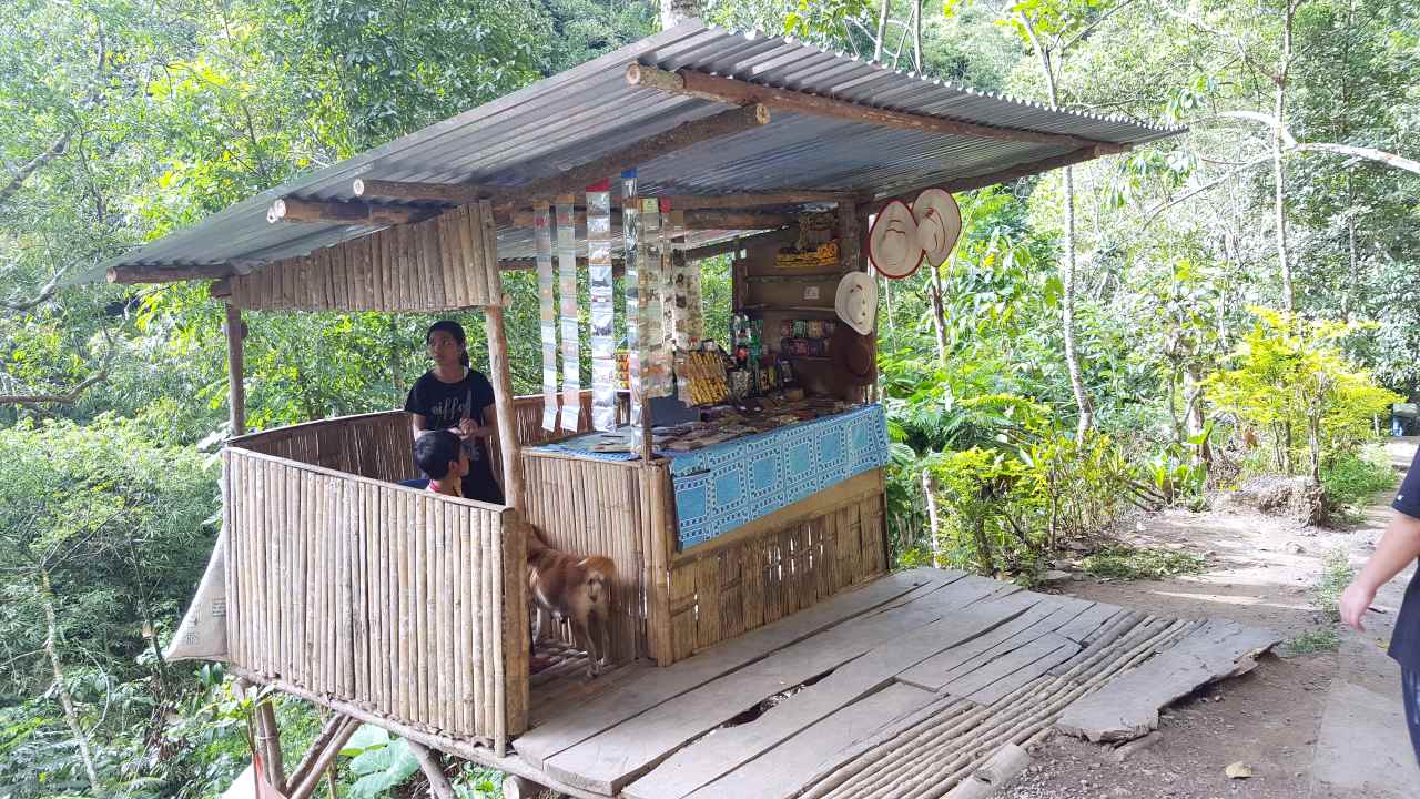 small food vendors near the waterfall 