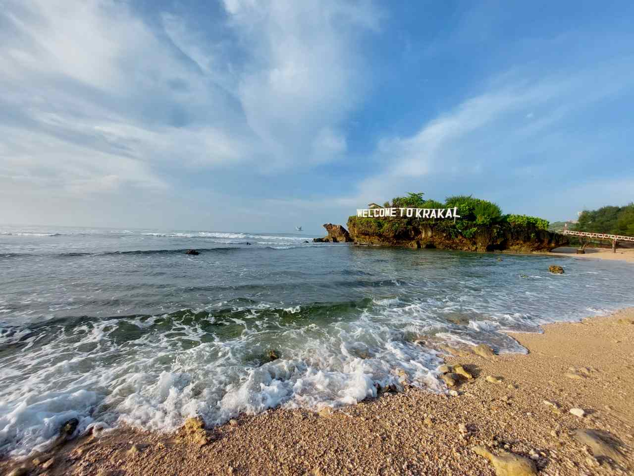 Krakal beach is the result geological phenomena. 