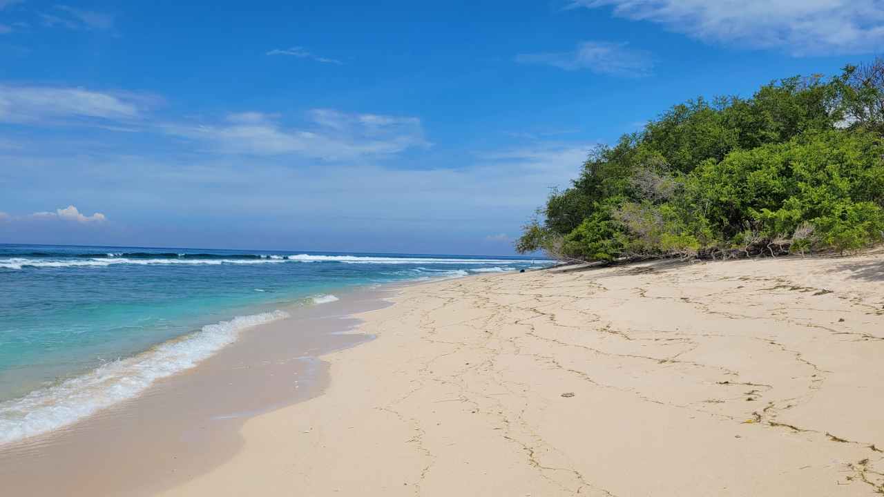 white sand beach in the island. 